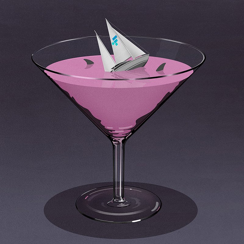 pink cocktail illustration